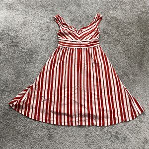 Patagonia A-Line Maxi Dress Womens XS White Red Stripe Sleeveless Twisted Cotton